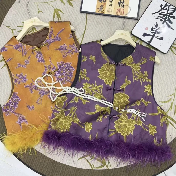 新中式加棉马甲现货