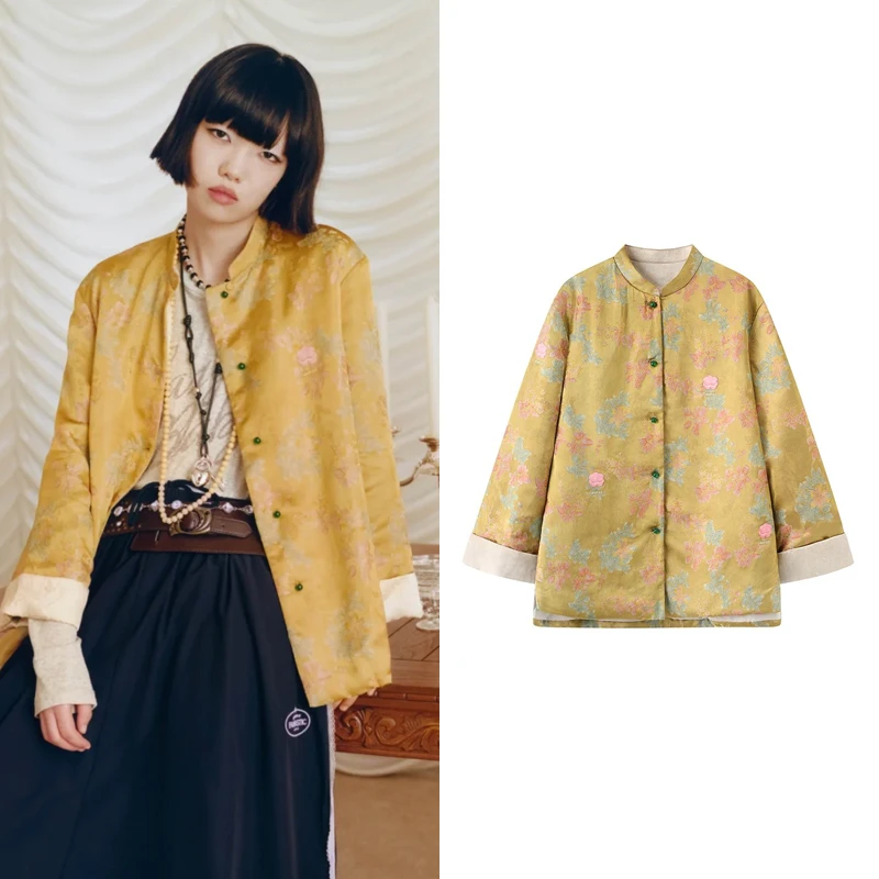 【D】2025春季新款矜贵中式美学缎面国风上衣女A5006