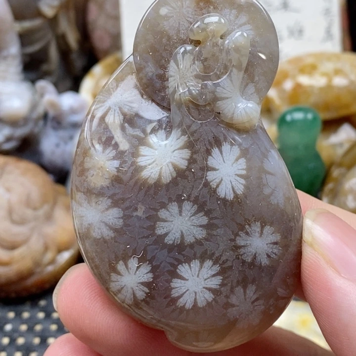 硅化珊瑚（珊瑚玉）颈饰未镶嵌