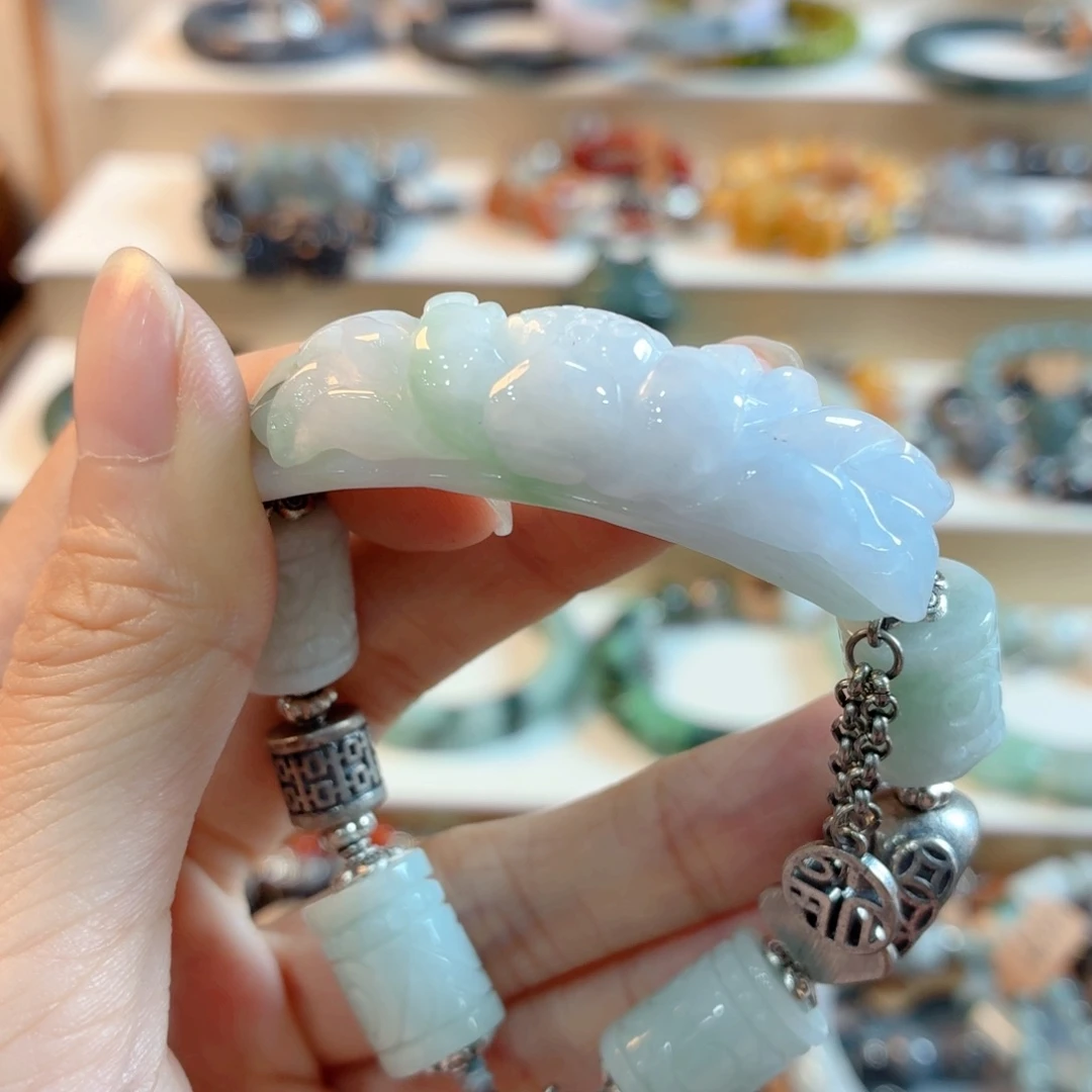 酷***‍翡翠未镶嵌手链手串