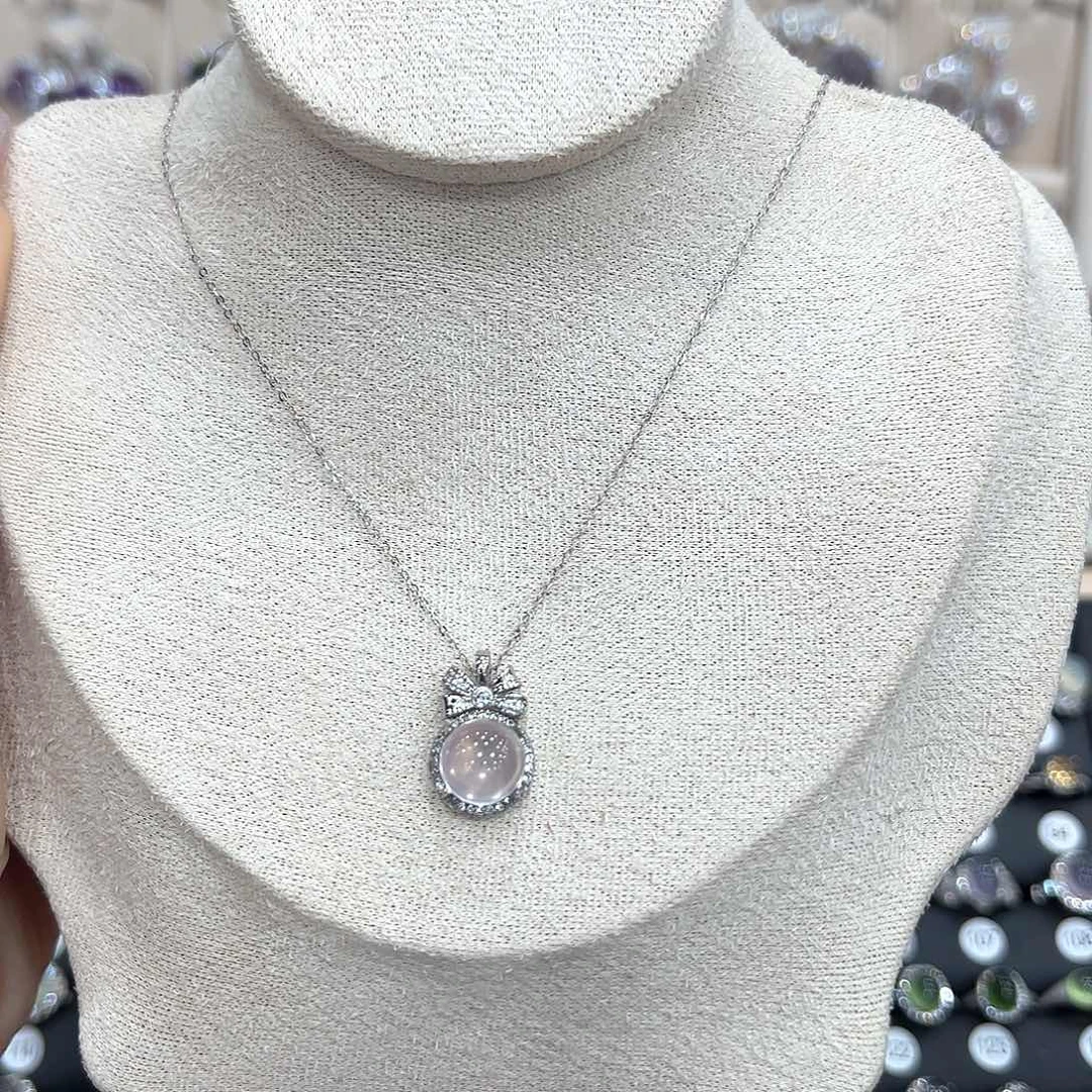 银S925镶嵌颈饰芙蓉石