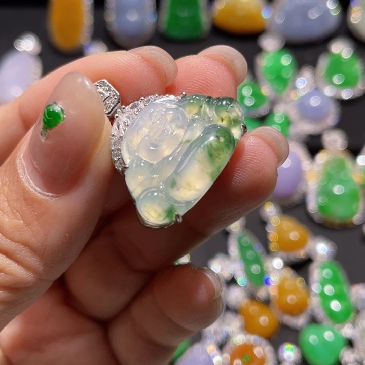 翡翠银S925镶嵌颈饰