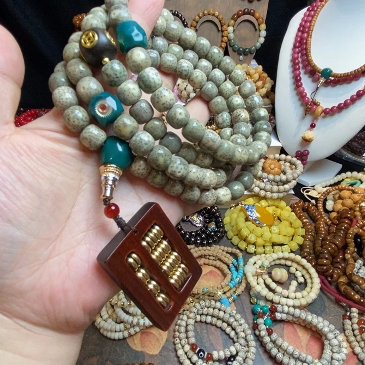 吊坠星月菩提绿幽灵星月菩提108颗卡10