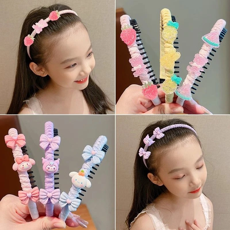 小女孩新款刘海碎发神器女童卡通带齿防滑发箍儿童发箍美乐蒂发卡