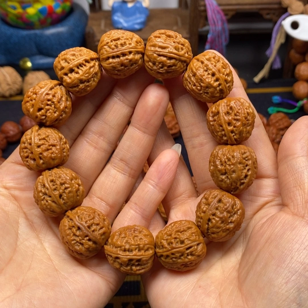 桃核手串小陨石纹