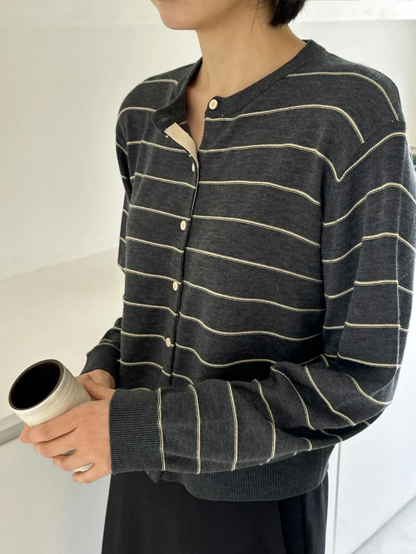 《韩韵》韩系气质条纹百搭高级毛针织衫 10723