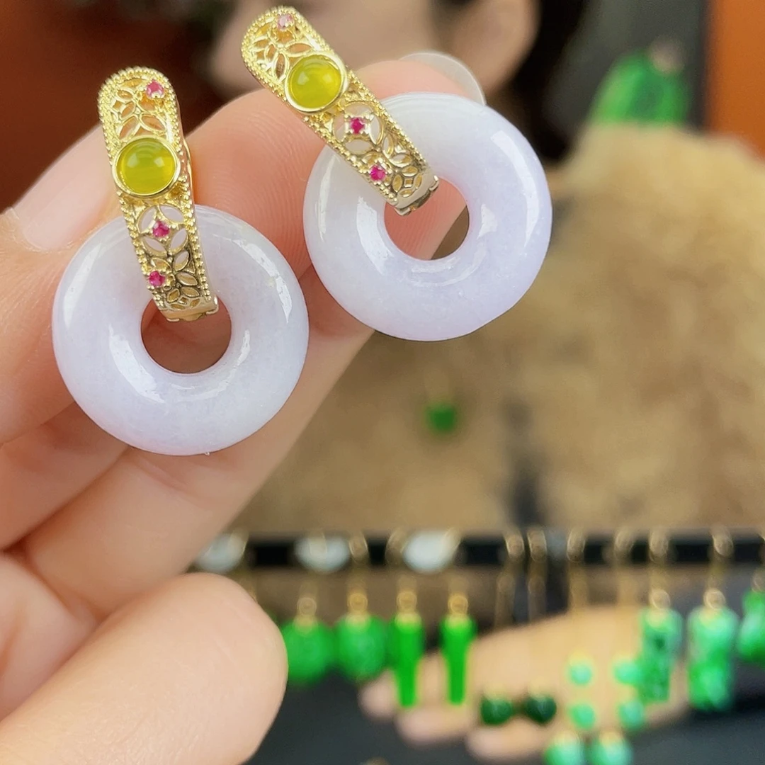 翡翠未镶嵌耳饰饰品