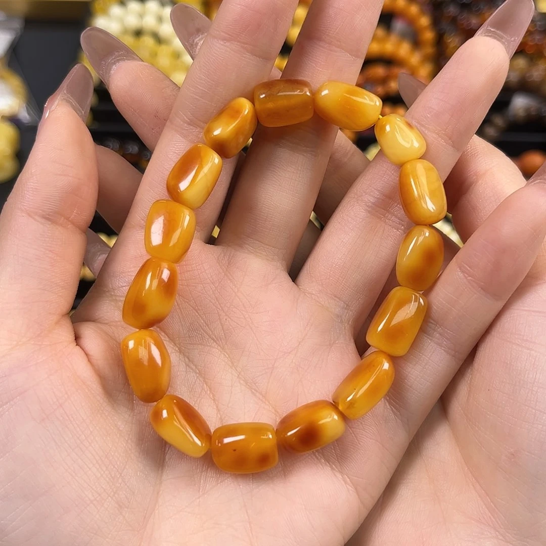 未镶嵌琥珀裸石随型手串俏色