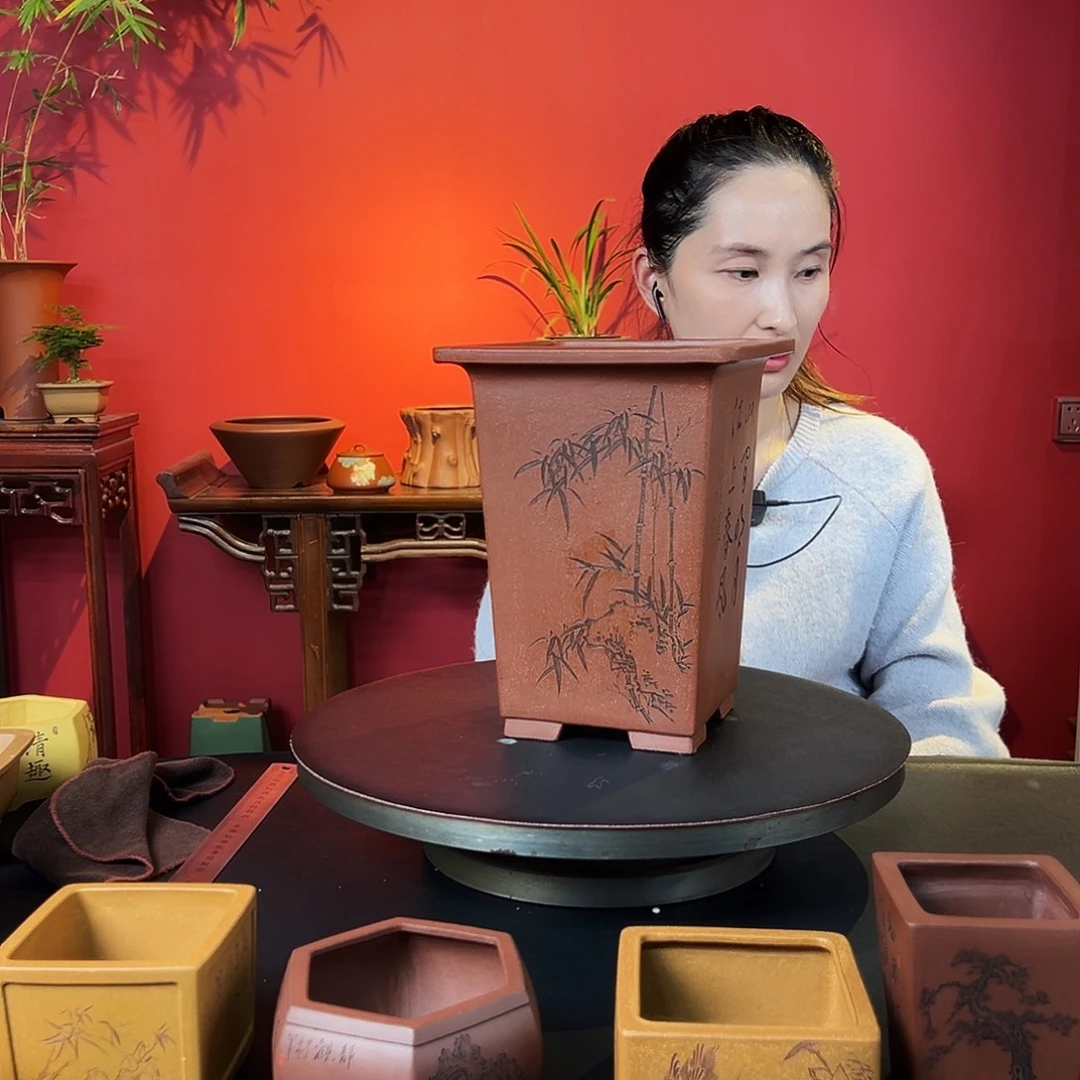 茅***舍紫砂花盆紫砂花盆