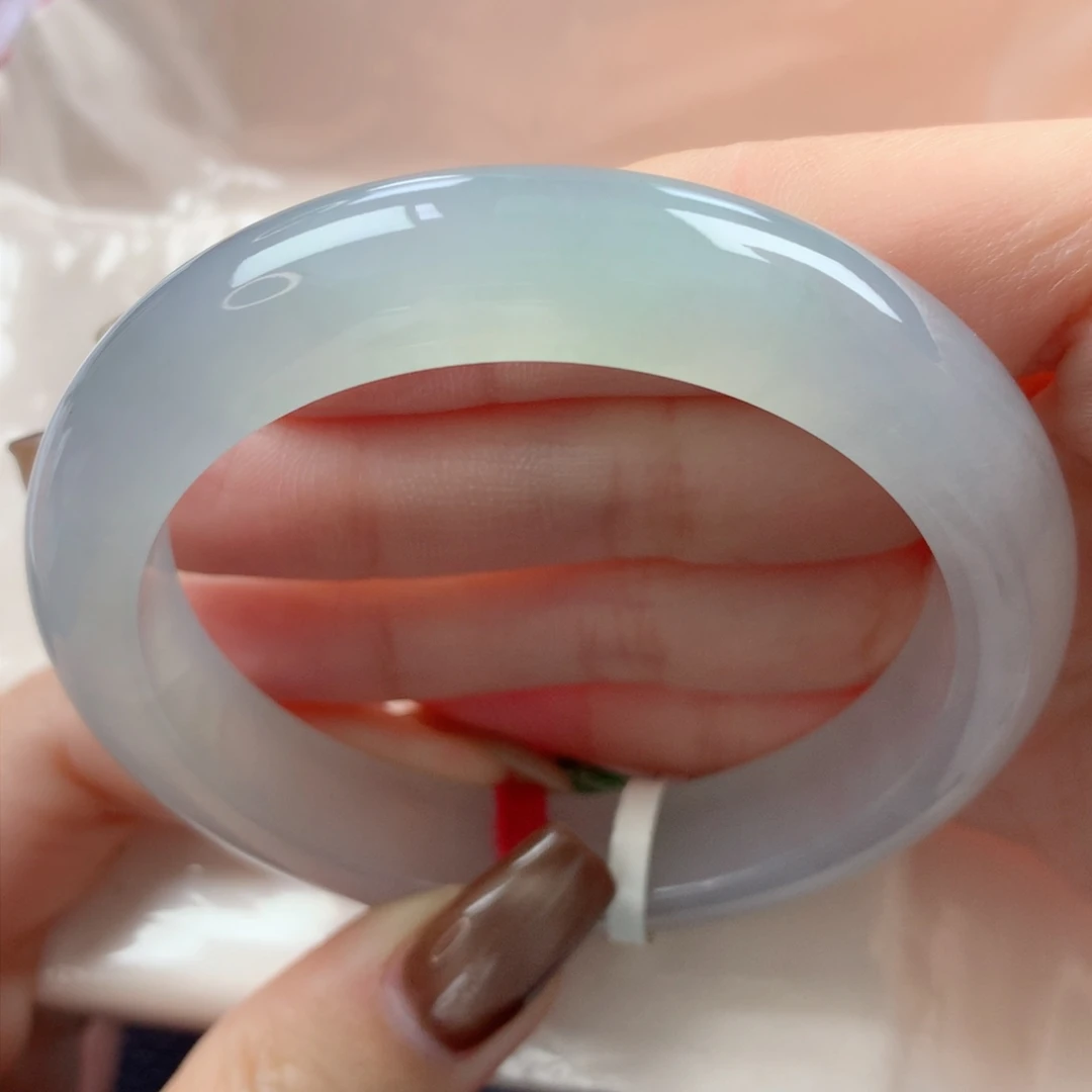 未镶嵌手镯翡翠水汪汪冰胶透亮变色龙正圈54