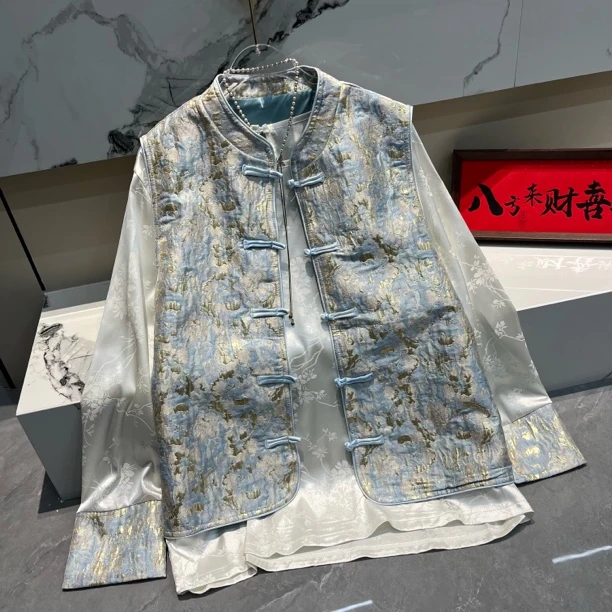 春季新款 时尚百搭休闲简约气质减龄国风新中式套装