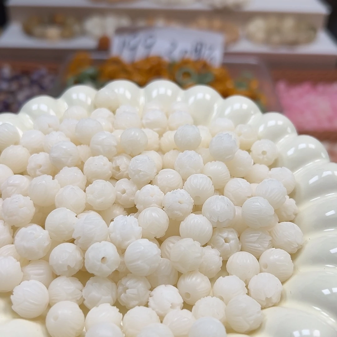 手串菩提根/象牙果卡10白色步步生莲20颗
