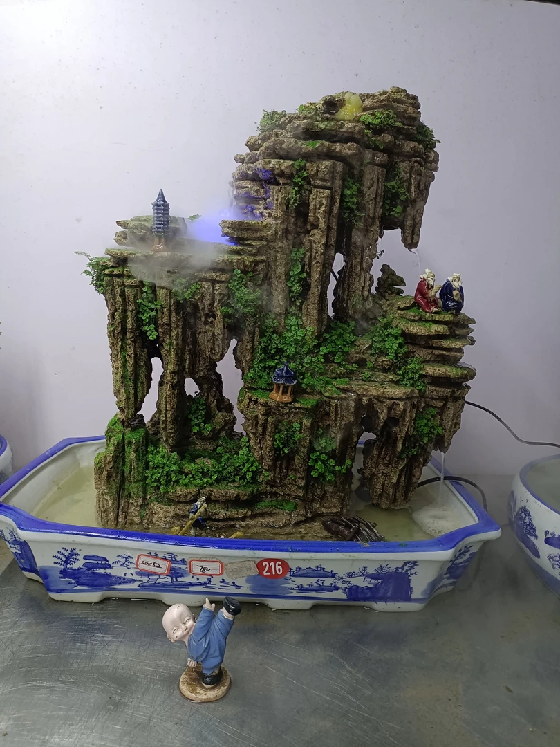 高50盆长53高山流水吸水石绿植盆景