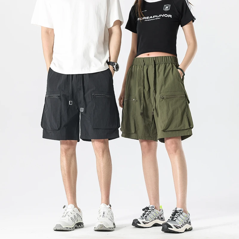 夏季男女同款冰丝速干短裤户外透气轻薄五分裤宽松运动休闲裤G55