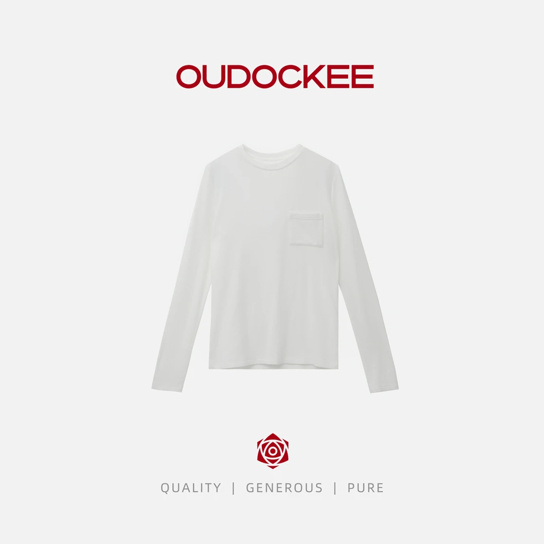 OUDOCKEE 鸥鸥 【棉】魔法T 纯色松弛感时髦百搭休闲长衫 TACF642T