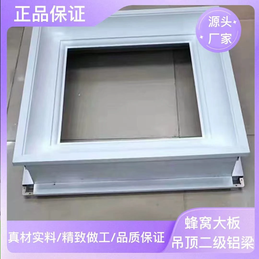 蜂窝大板吊顶 集成铝扣板黑色白色 二级顶铝梁客厅