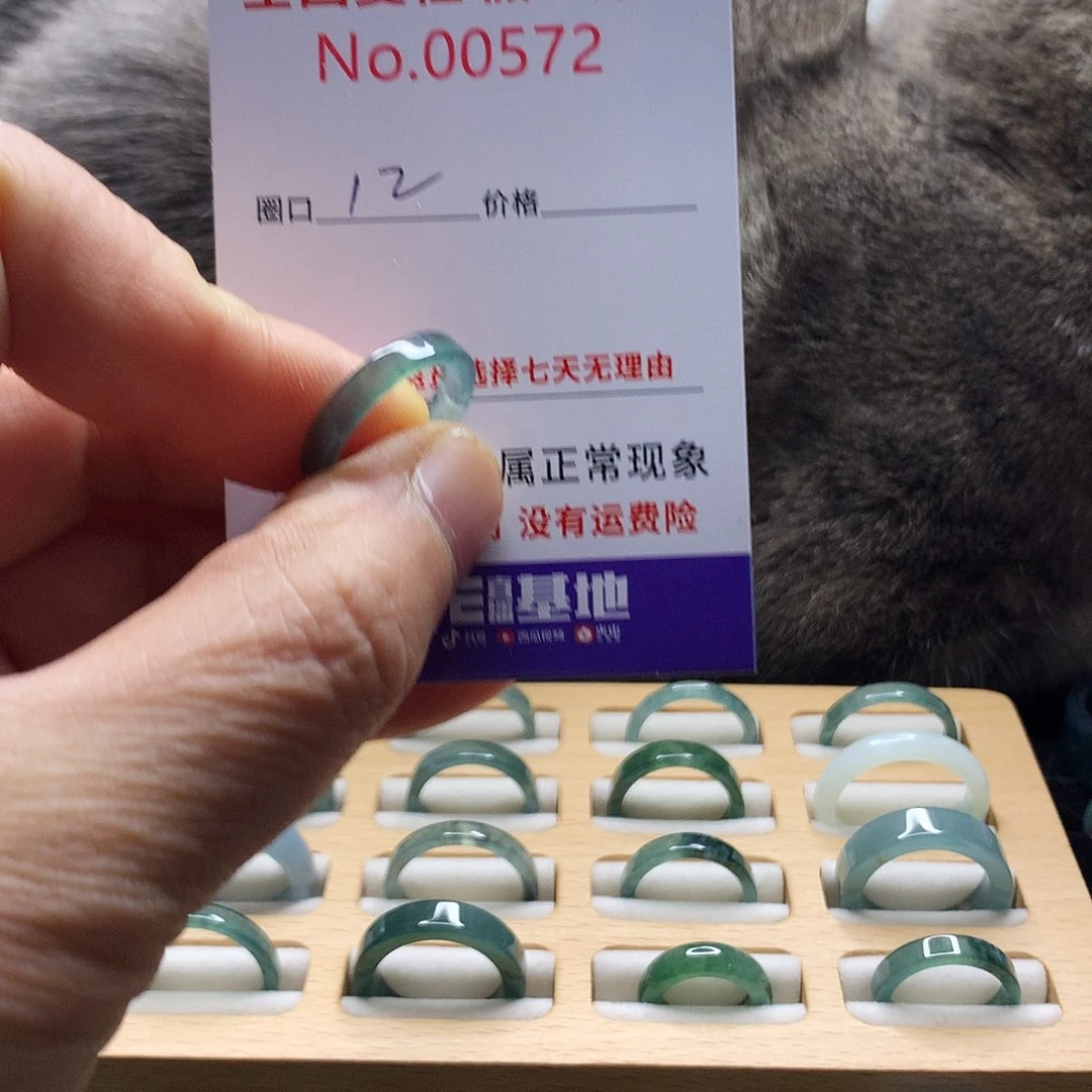 翡翠戒指未镶嵌天然翡翠