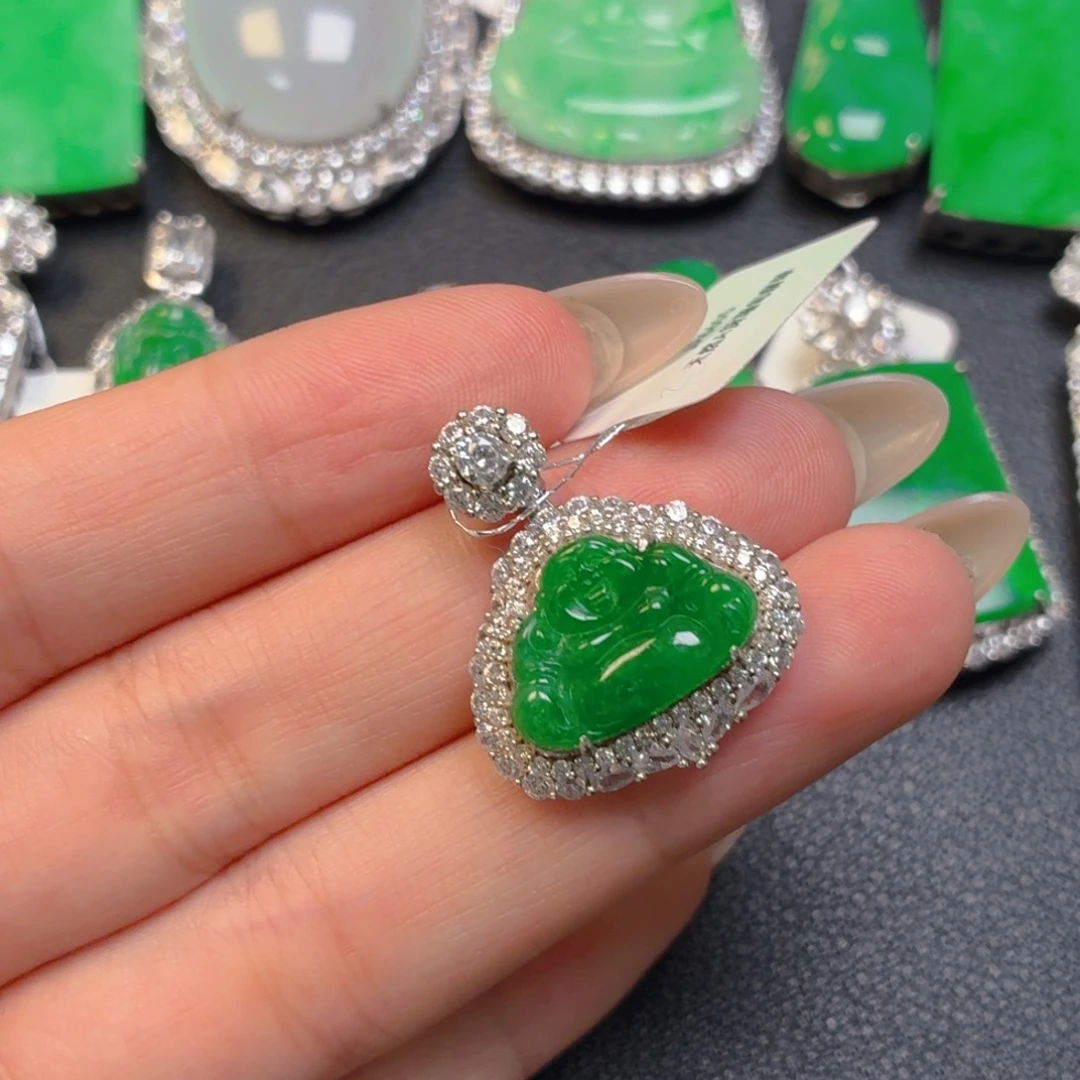 翡翠银S925镶嵌颈饰