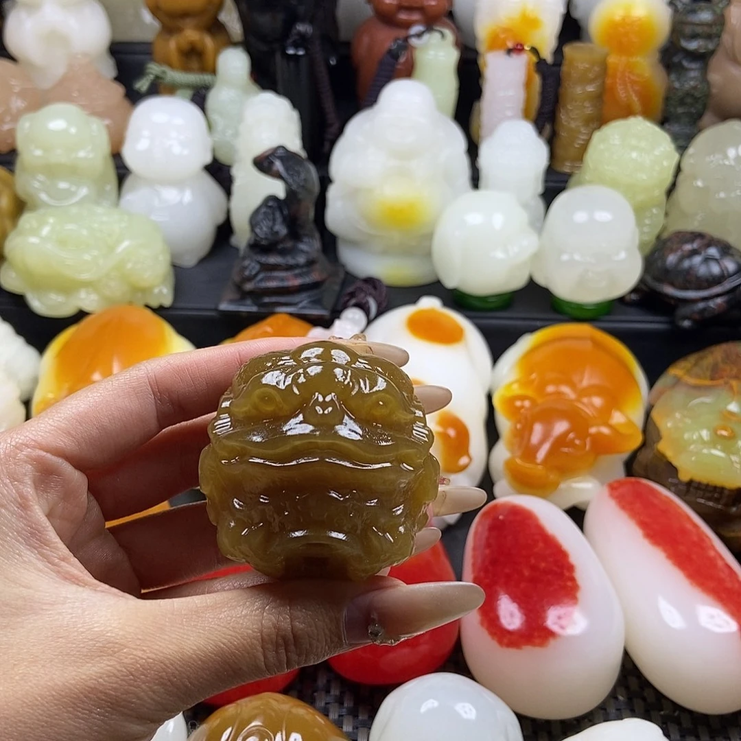无花朵原石雕刻把件