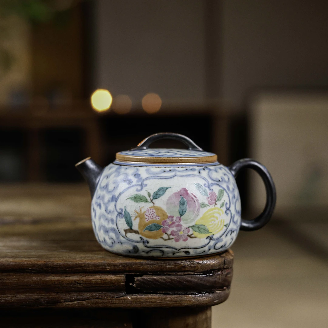 树见造物| 桃子石榴佛手祥云壶（朴壶0144）