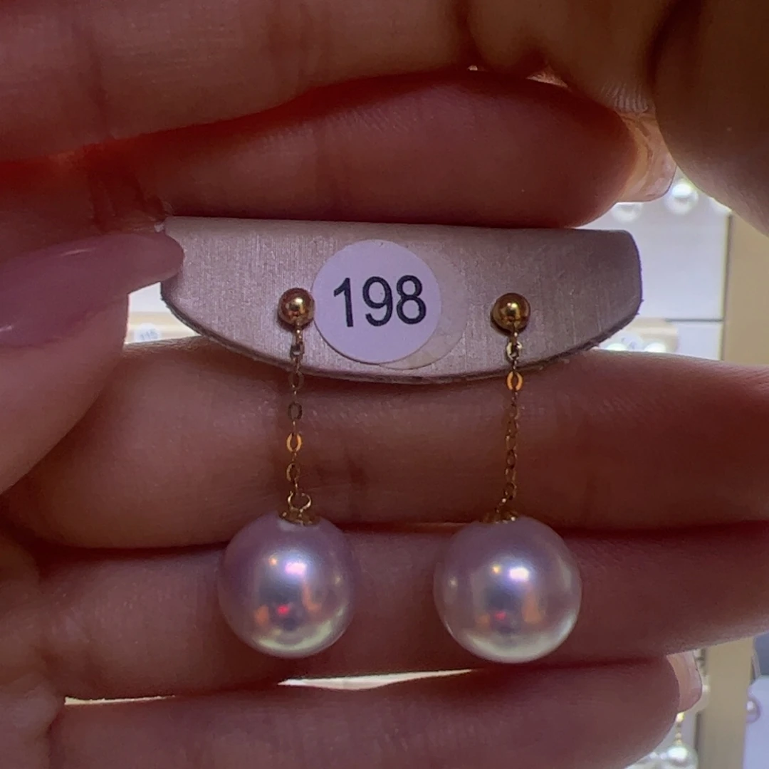 淡水珍珠耳饰18K金镶嵌