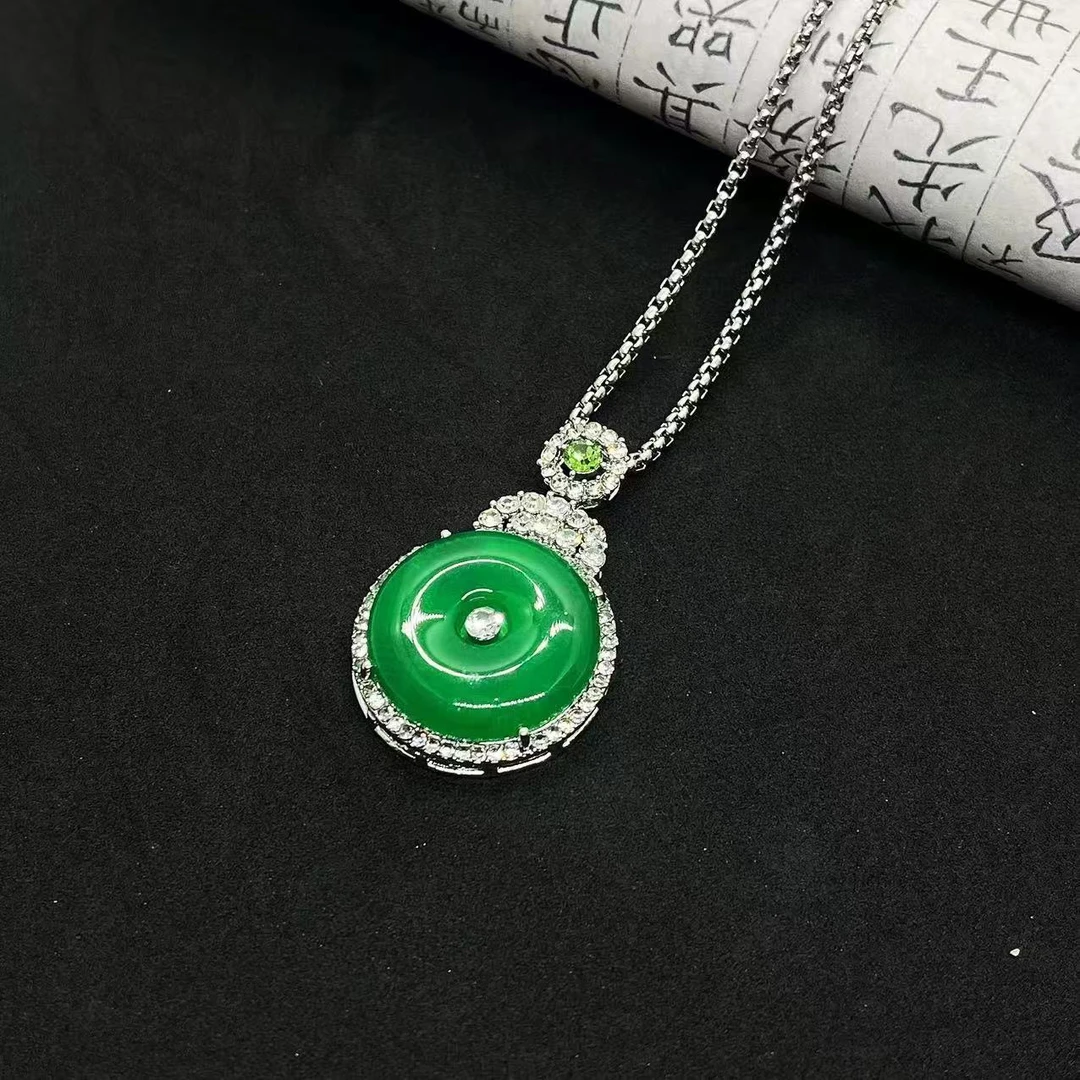 【陈鑫专属】典藏镶嵌冰绿平安扣（赠链）A46-CHBY-2A