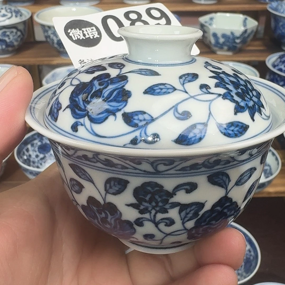 陶瓷瓷片纯手工手绘瓷瓷120CC