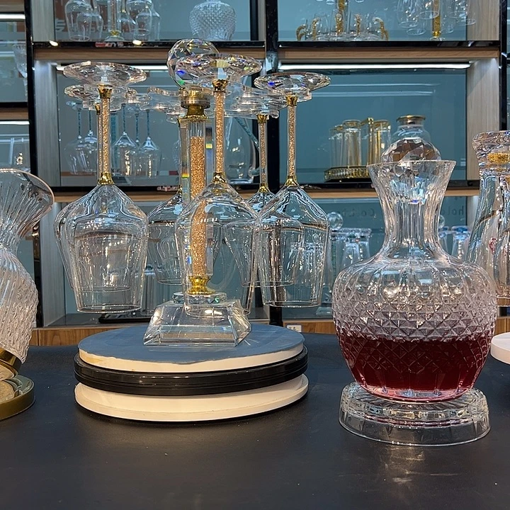 水晶玻璃手柄款红酒杯白酒杯啤酒杯