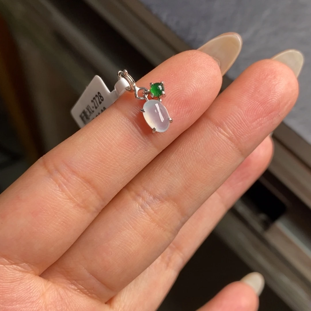 翡翠银S925镶嵌戒指天然翡翠