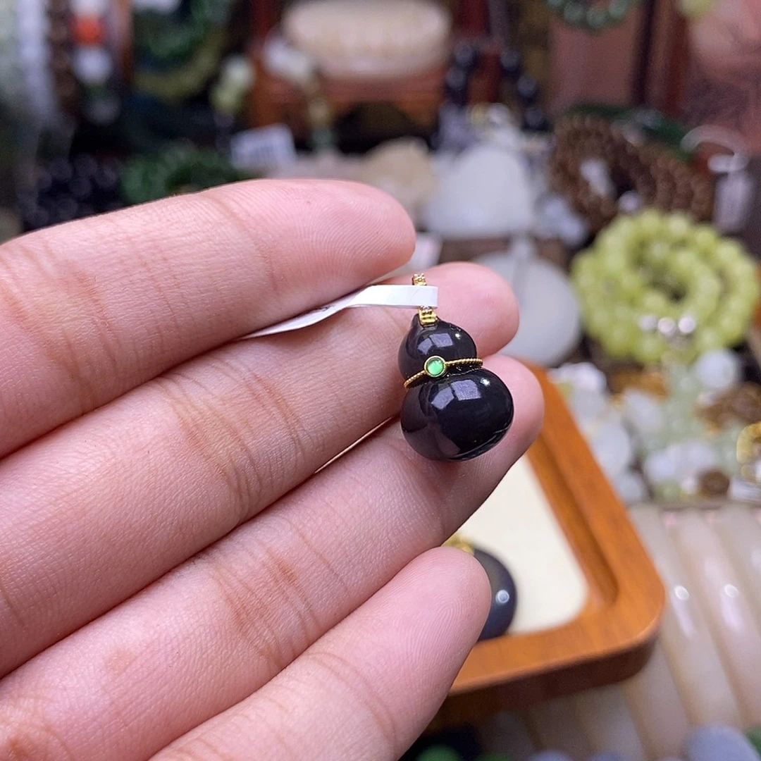 手链未镶嵌和田玉浓烟紫金镶帝王紫葫芦