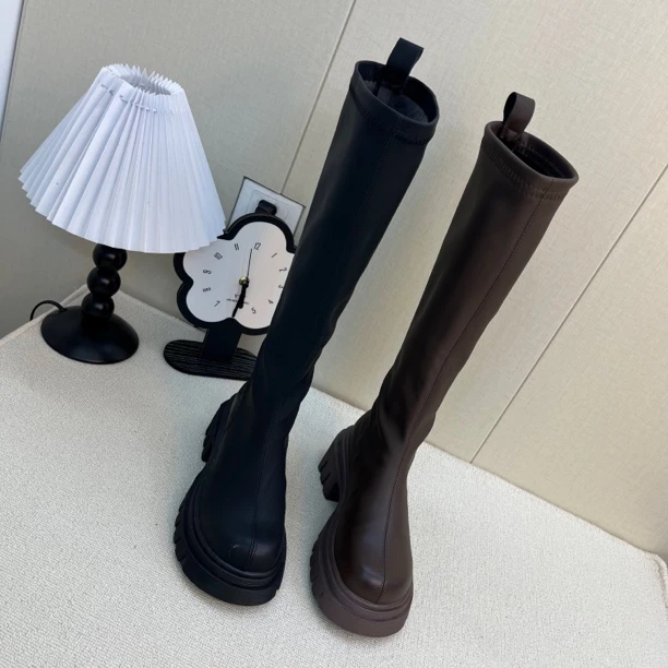 秋冬显瘦时尚百搭瘦瘦春秋长筒秋季高筒靴女款厚底靴子台州长筒靴