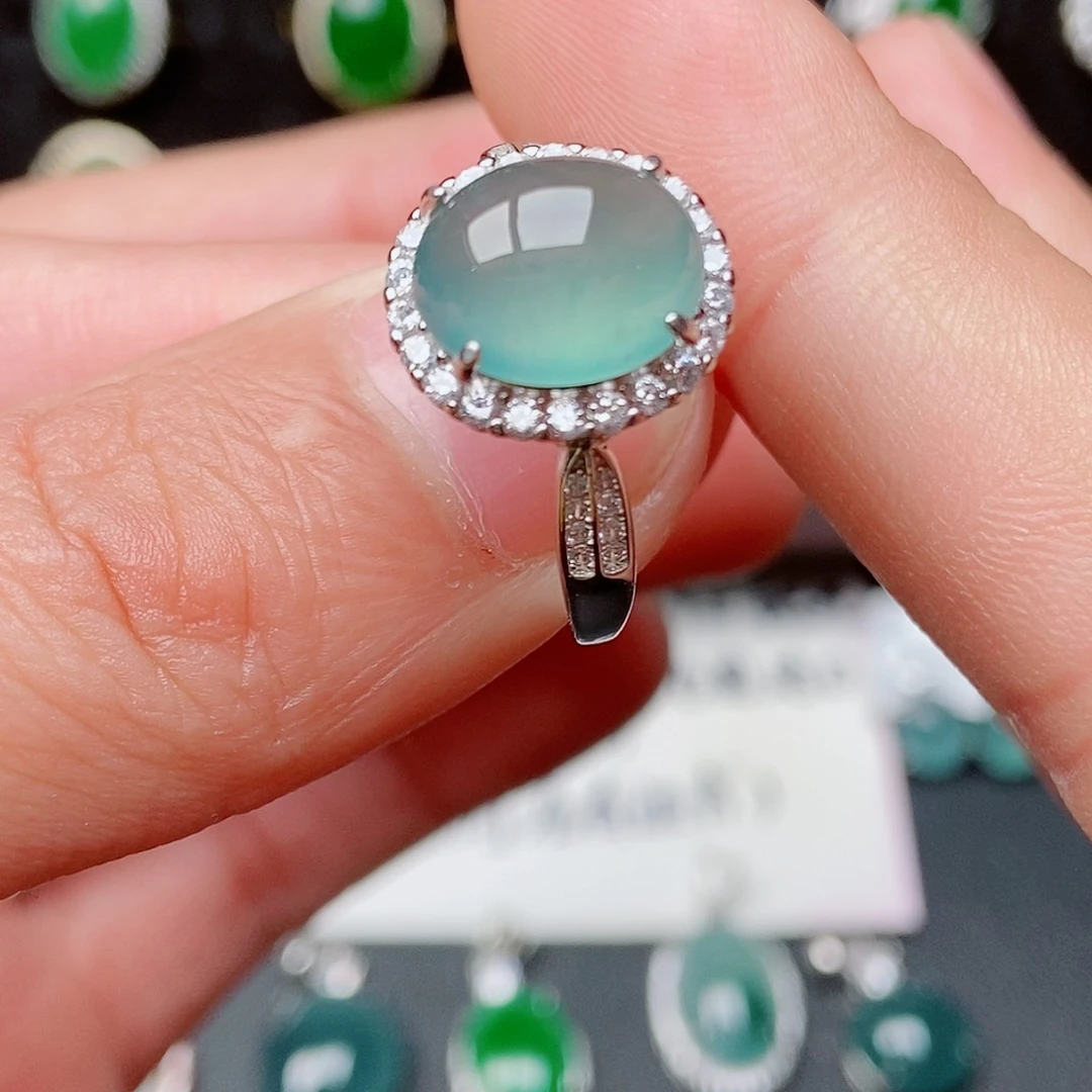 翡翠戒指银S925镶嵌85452809