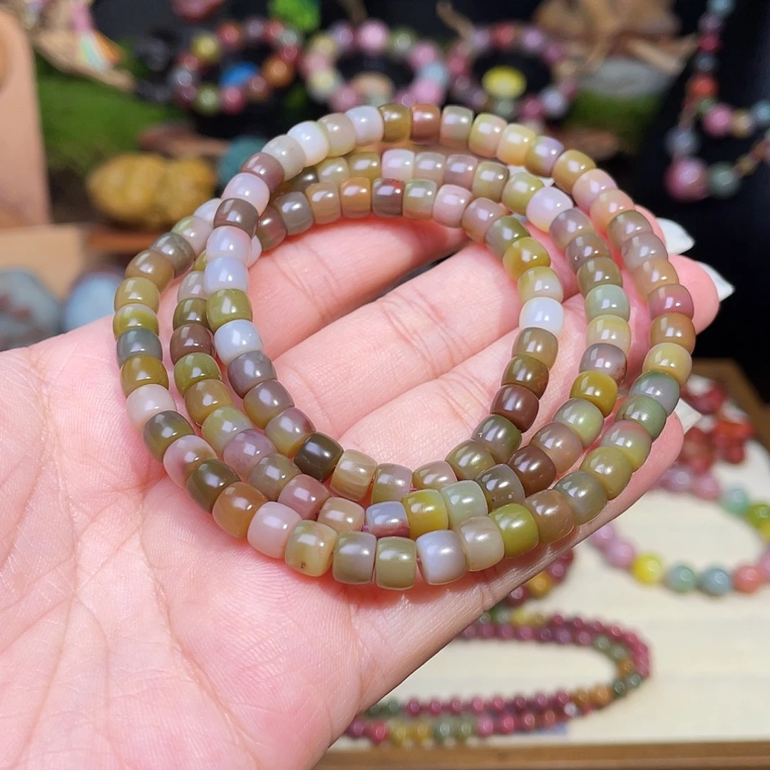 玛瑙/玉髓未镶嵌手串盐源玛瑙大漏老矿直切多圈