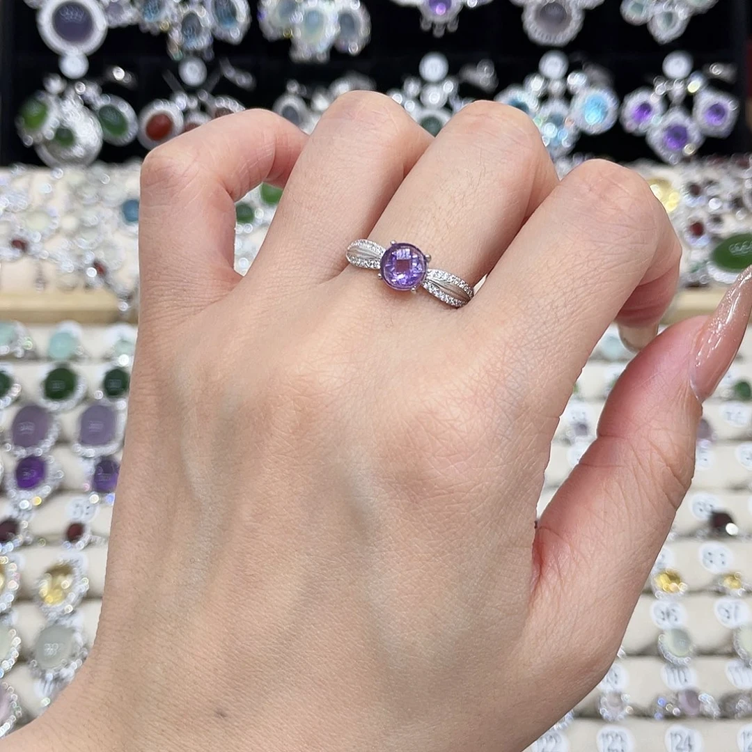 紫晶银S925镶嵌戒指
