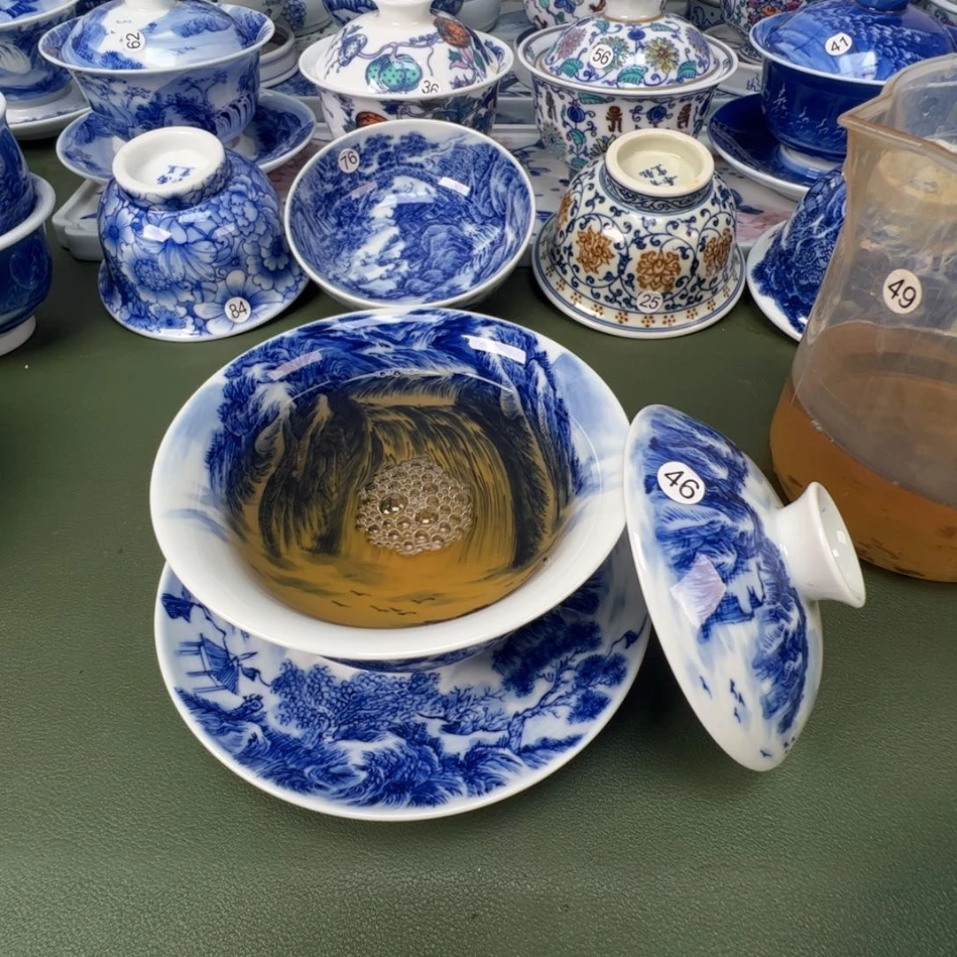 景德镇纯手工纯手绘茶具木木46