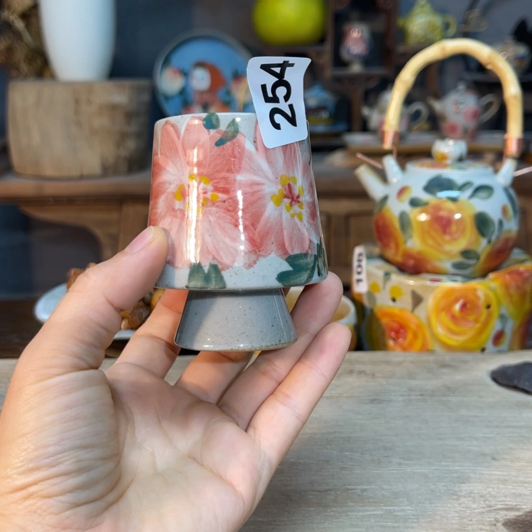 壶素浅陶瓷手工手绘