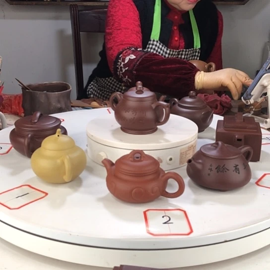 用***1紫砂茶壶全手工方砖紫泥