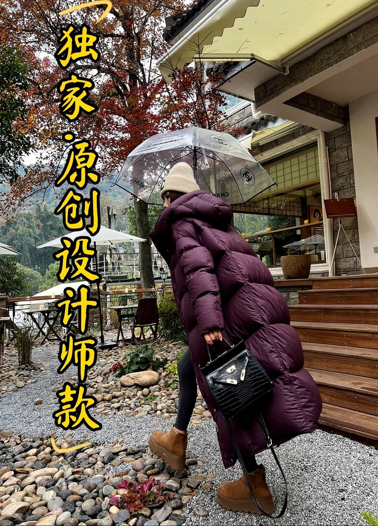 【丽宝】新款白鹅绒加长款女士简约羽绒服 6899