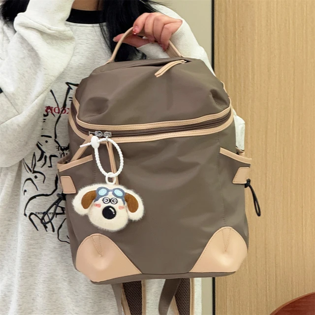 新款女士背包旅游轻便高颜值旅行双肩包高级感大容量短期出差书包