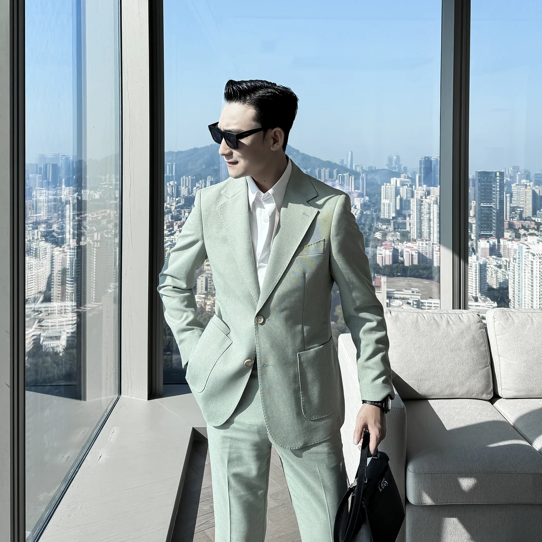 【DAIO ETHAN】【英法绿阁庄园】 春夏男士高级西装英伦纯色西服套装