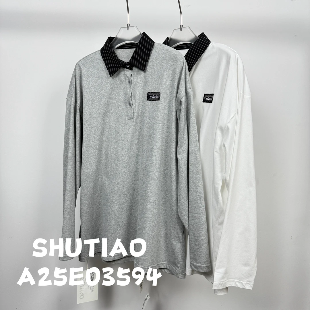【SHUTIAO】2025夏季：新款小众设计款T恤A25E03594