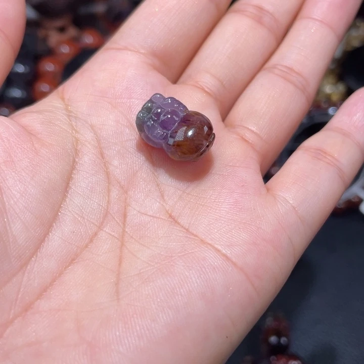 水晶颈饰未镶嵌极光紫钛貔貅