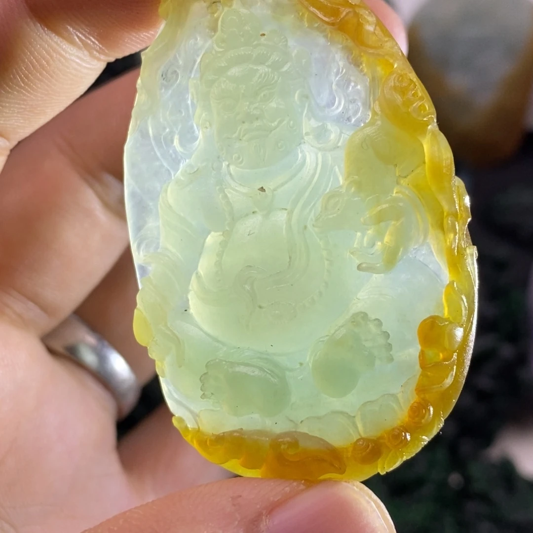 定制翡翠未镶嵌天然翡翠A货黄财神