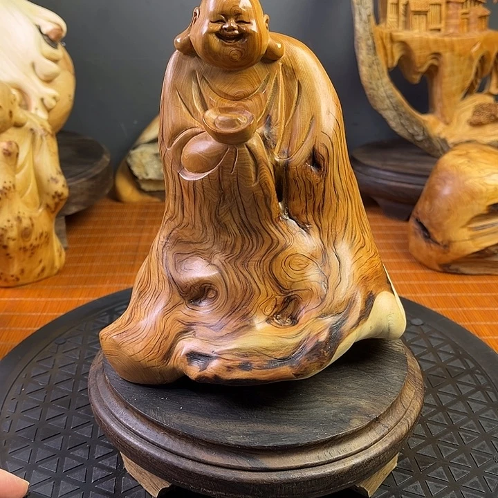 柏木（崖柏）弥勒摆件