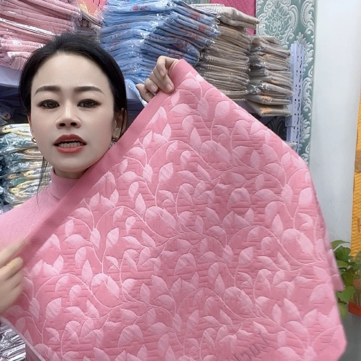 棉粉色小树叶纯棉