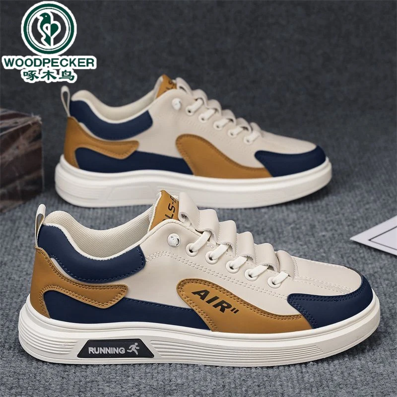 【正品】啄木鸟男鞋夏季2025新款透气运动百搭休闲板鞋休闲鞋男士一