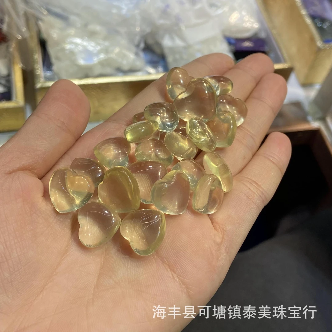 天然保真黄水晶屁桃双A净体手工DIY大颗粒上下通孔手链项链配件配