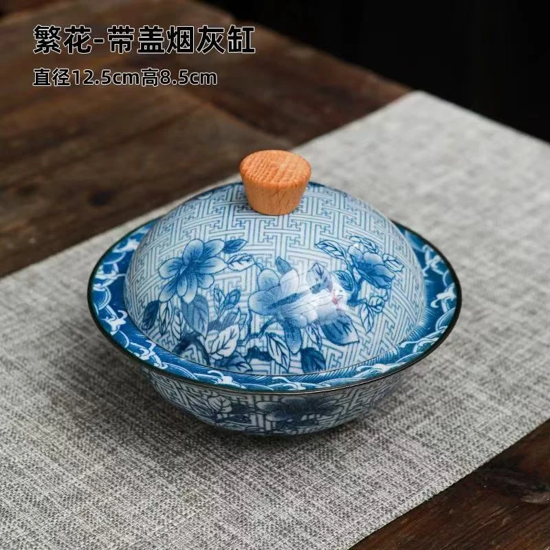 山茶花陶瓷烟灰缸zhz012
