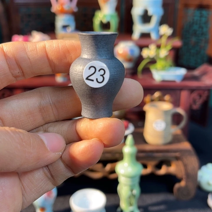 摆件微陶老王迷你花瓶