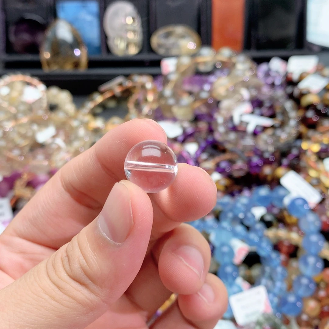 水晶手链未镶嵌蛋*白水晶珠子14+